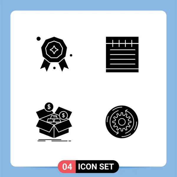 Creative Icons Современные Знаки Символы Премии Деньги Ноутбук Сбережения Решение — стоковый вектор