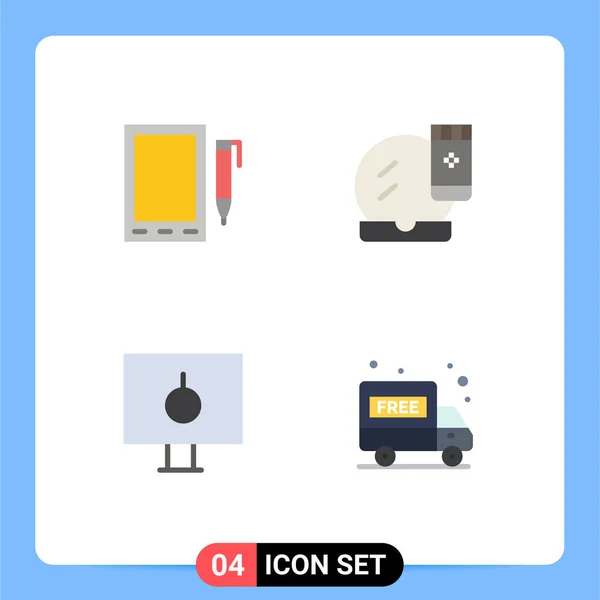 Flat Icon Pack Universal Symbols Mobile Lock Design Face Makeup — Διανυσματικό Αρχείο