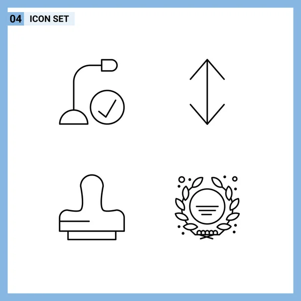 Ensemble Couleurs Plates Filledline Modernes Pour Ordinateurs Presse Gadget Vers — Image vectorielle