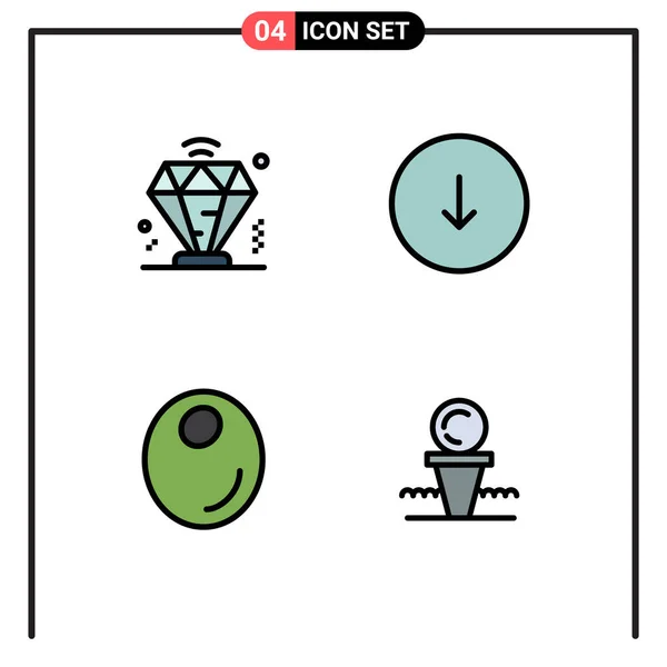 Set Modern Icons Sysymbols Signs Business Oil Arrow Downloads Court — Archivo Imágenes Vectoriales