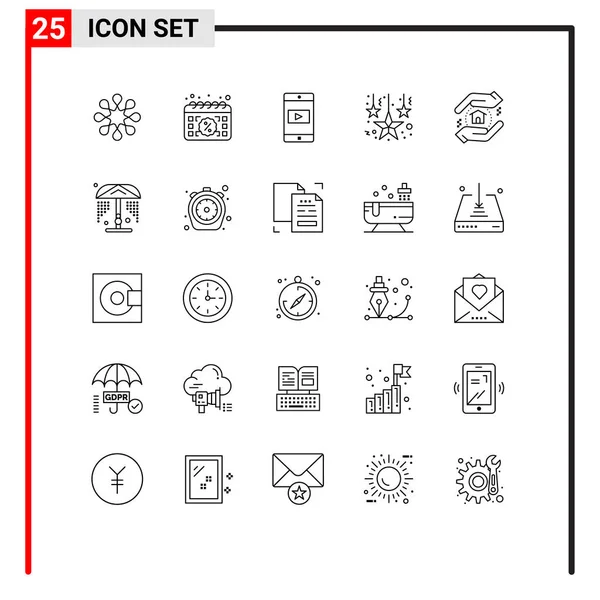 Universal Icon Symbols Gruppe Von Modernen Linien Der Schule Beurteilung — Stockvektor