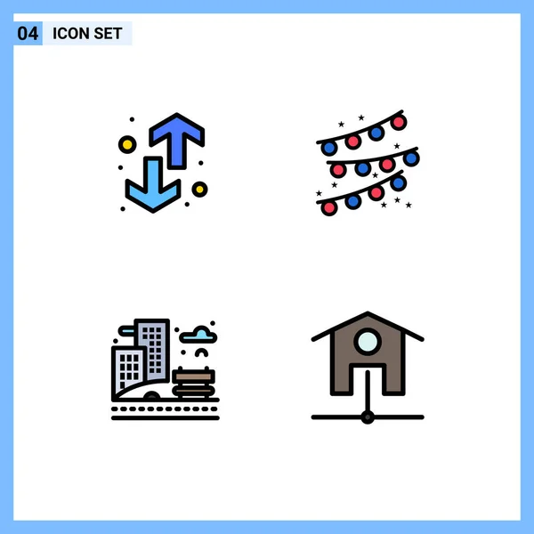 Stock Vector Icon Pack Mit Linienzeichen Und Symbolen Für Richtung — Stockvektor