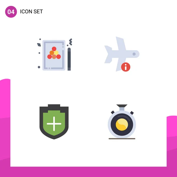 Mobile Interface Flat Icon Set Mit Piktogrammen Von Snooker Transport — Stockvektor