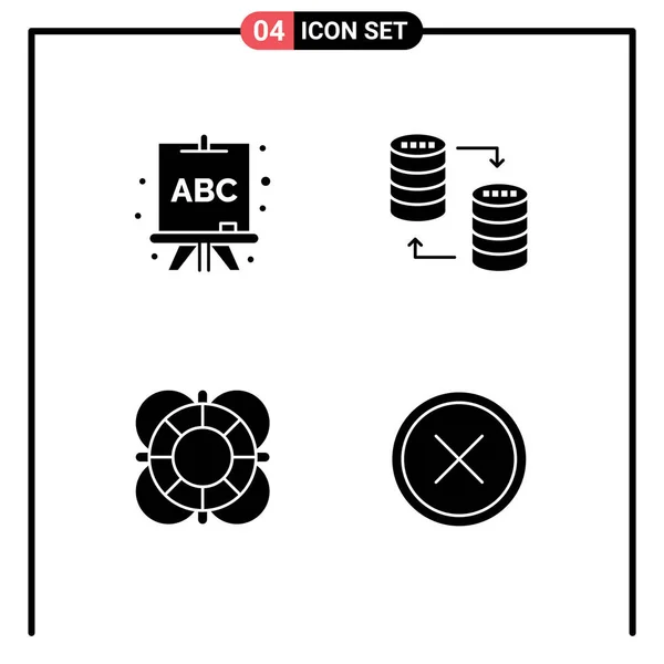Stock Vector Icon Pack Line Signs Symbols Abc Help Database — Vettoriale Stock