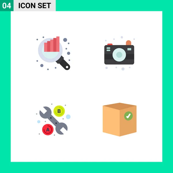 User Interface Pack Basic Flat Icons Audit Wrench Seo Camping — Stock Vector