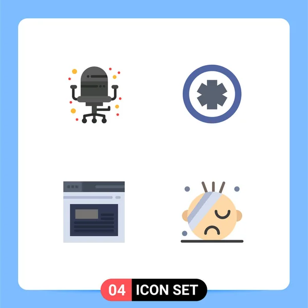 Stock Vector Icon Pack Líneas Signos Símbolos Para Silla Web — Archivo Imágenes Vectoriales