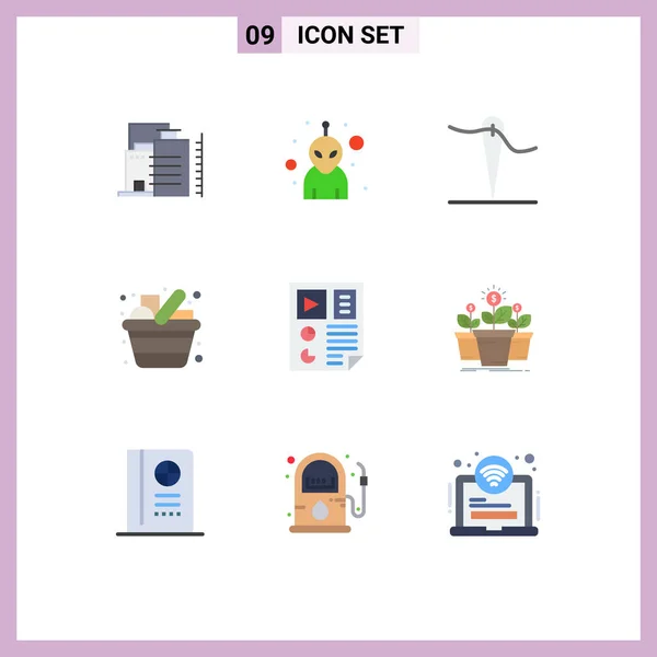 Creative Icons Modern Signs Sysymbols Page Data Needle Items Shopping — Archivo Imágenes Vectoriales