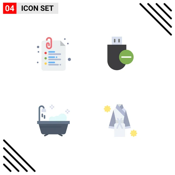 Editable Vector Line Pack Simple Flat Icons Paper Bathroom Back — Stock Vector