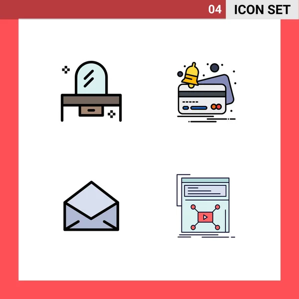 Set Von Modernen Symbolen Symbole Zeichen Für Schönheit Mail Kommode — Stockvektor