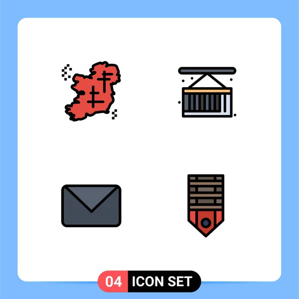 Ensemble Symboles Modernes Icônes Interface Utilisateur Signes Pour Irlande Twitter — Image vectorielle