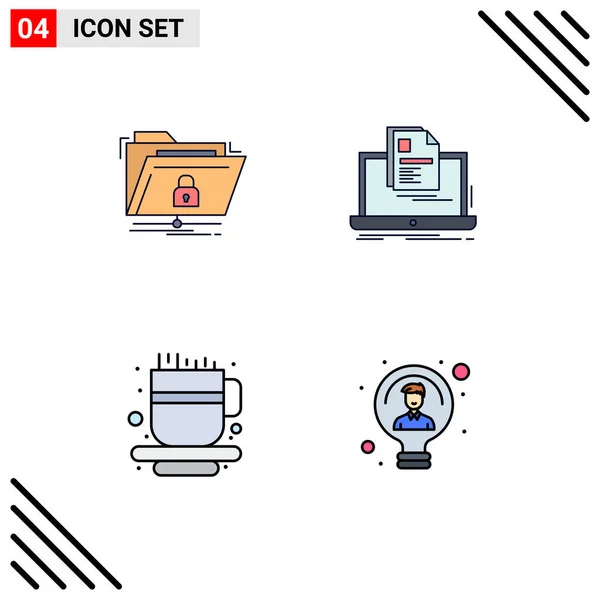 Vector Icon Pack Line Signs Symbols Encryption Resume Network Laptop — 스톡 벡터
