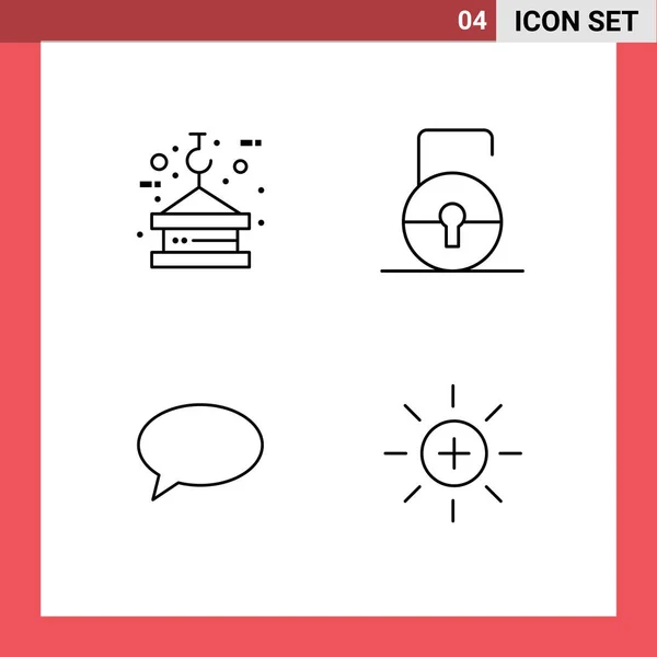 Πακέτο Διανυσματικών Εικόνων Γραμμών Και Σύμβολα Για Γερανό Chat Σχοινί — Διανυσματικό Αρχείο