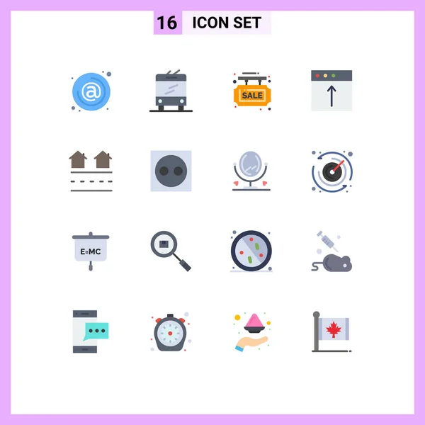 Mobile Interface Flat Color Set Pictograms Estate Mac Info Import — Archivo Imágenes Vectoriales