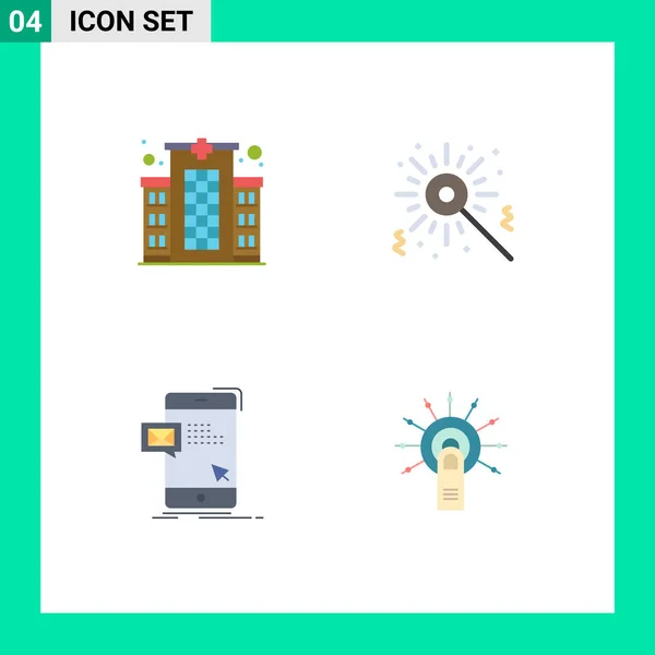 Universal Flat Icon Signos Símbolos Construcción Instantáneo Cuidado Cumpleaños Mensaje — Vector de stock