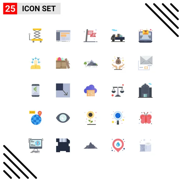 Creative Icons Modern Signs Sysymbols Email Shipping Software Delivery Race — Vector de stock
