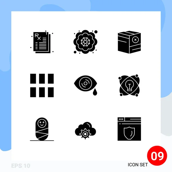 Set Modern Icons Sysymbols Signs Tears Drops Layout Frame Editable — Vector de stock