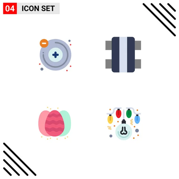Flat Icon Pack Universal Symbols Atoms Robbit Fun Sport Bulb — Stock Vector