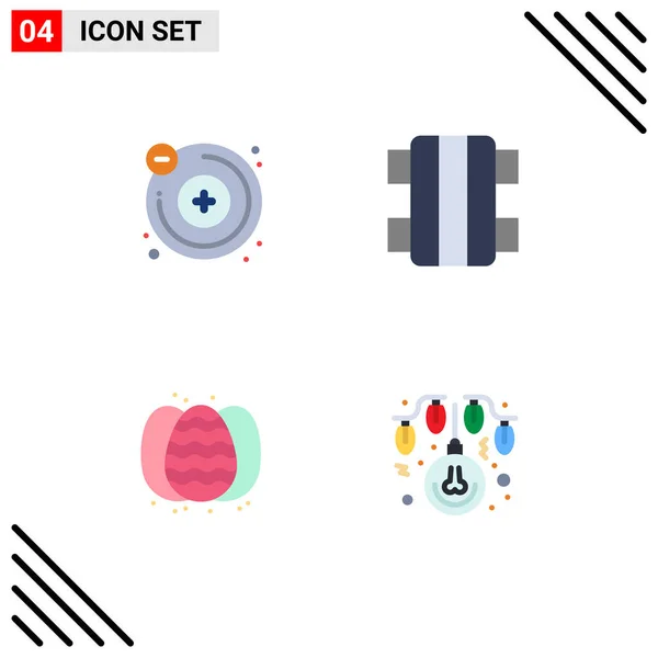 Flat Icon Pack Universal Symboly Atomů Robbit Zábava Sport Žárovka — Stockový vektor