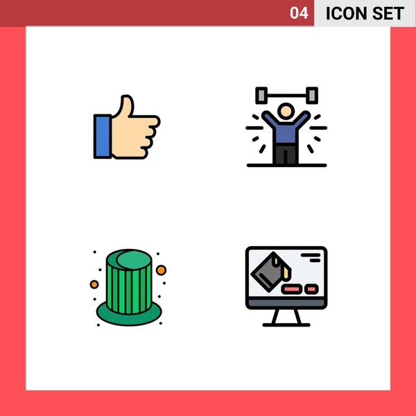 Stock Vector Icon Pack Líneas Signos Símbolos Para Mano Magia — Vector de stock