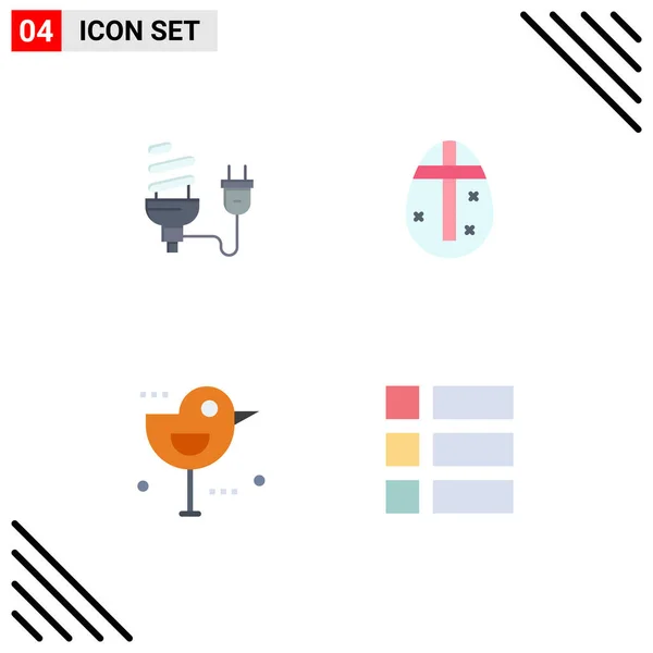 Vector Icon Pack Line Signs Symbols Bulb Holidays Energy Easter — 스톡 벡터