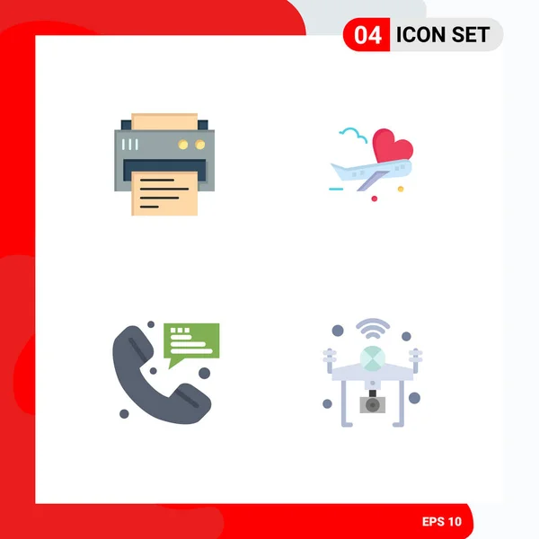 Piso Icon Pack Símbolos Universales Impresora Contacto Educación Avión Comunicación — Archivo Imágenes Vectoriales
