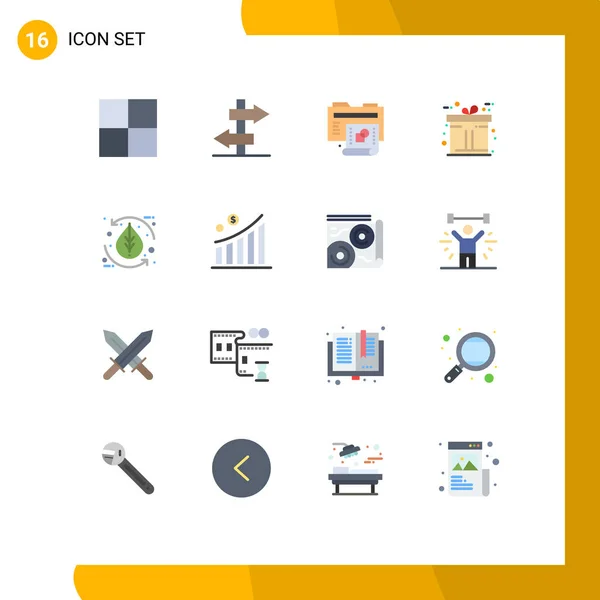 Universal Icon Symbols Group Modern Flat Colors Business Leaf Folder — Vetor de Stock