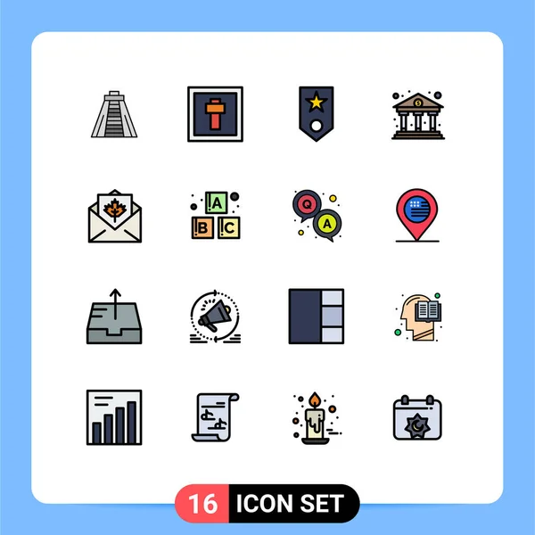 Universal Icon Symbols Group Modern Flat Color Linhas Cheias Saudações — Vetor de Stock