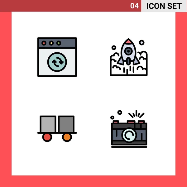 Universal Icon Symbols Group Modern Filledline Flache Farben Von App — Stockvektor