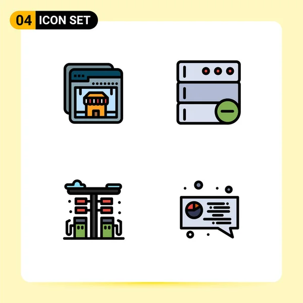 Creative Icons Современные Знаки Символы Браузера Топлива Покупок Сервера Насоса — стоковый вектор