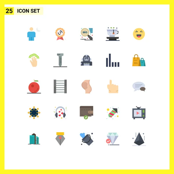 User Interface Flat Color Pack Modern Signs Sysymbols Emoji Tea — Vector de stock