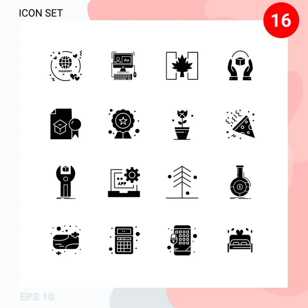 Ensemble Symboles Modernes Icônes Interface Utilisateur Signes Pour Certificat Produit — Image vectorielle