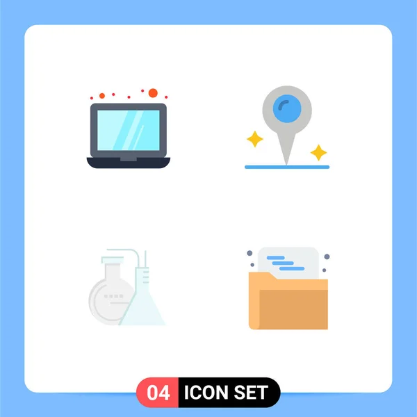 Thematic Vector Flat Icons Editable Sysymbols Computer Energy Map Chemicals — Vector de stock