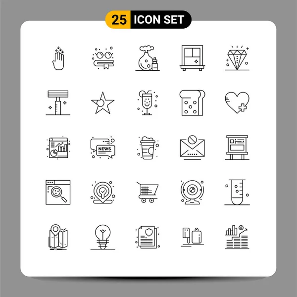 Set Modern Icons Symbols Signs Cosmetic Holiday Oil Event Celebration — Stock Vector