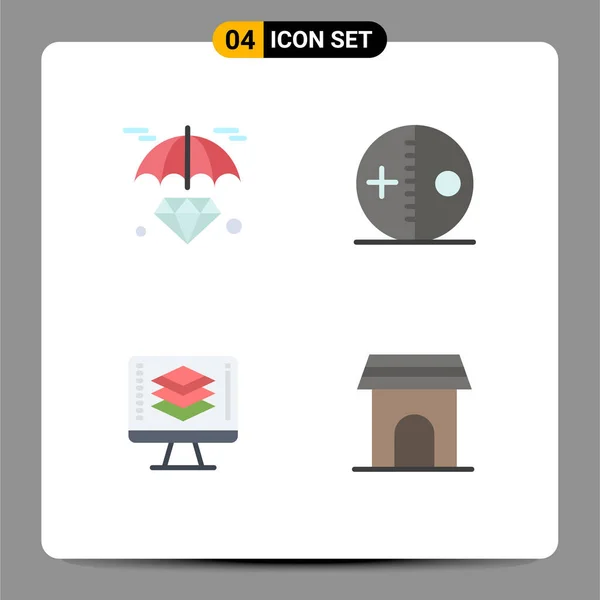 Pictogram Set Simple Flat Icons Diamond Programming Invest Halloween Share — Stock Vector