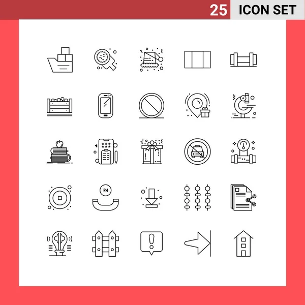 Stock Vector Icon Pack Line Signs Symbols Tools Maximize Pizza — Stock Vector