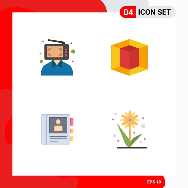 Flat Icon Concept Websites Mobile Apps Content Book Man Graphic — Stock Vector