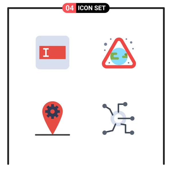 Flat Icon Pack Van Universele Symbolen Van Vorm Locatie Aarde — Stockvector