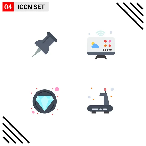 Mobile Interface Flat Icon Set Pictograms Marker Exercise Connections Carnival — Archivo Imágenes Vectoriales