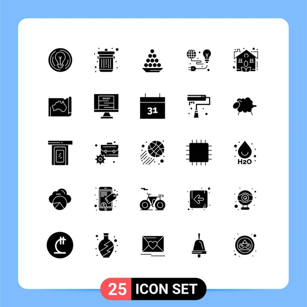 Stock Vector Icon Pack Mit Linienzeichen Und Symbolen Für Licht — Stockvektor