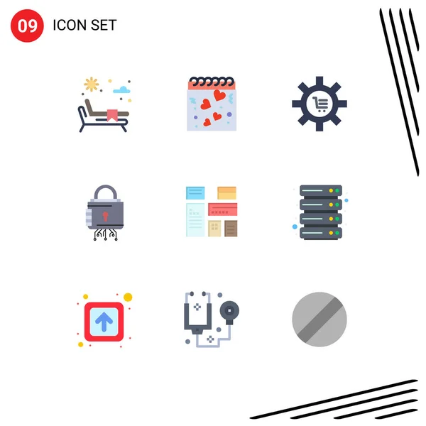 Vector Icon Pack Line Signs Symbols Secure Lock Configuration Cyber — 스톡 벡터