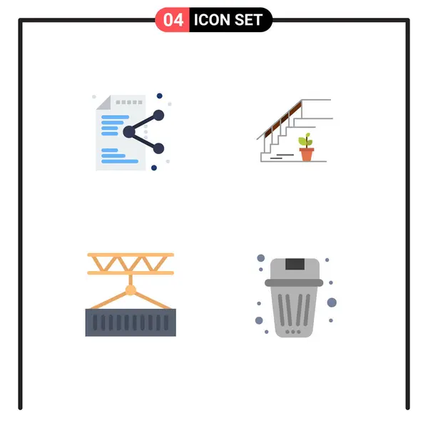 Flat Icon Pack Universal Symbols Share Home Application Upstairs Delivery — Stock Vector