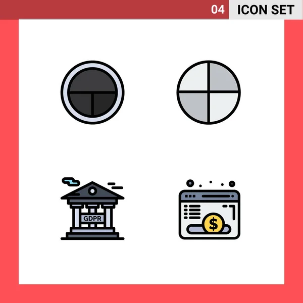 Set Modern Icons Symbols Signs Army Financial Information Protection Soldier — Stock Vector