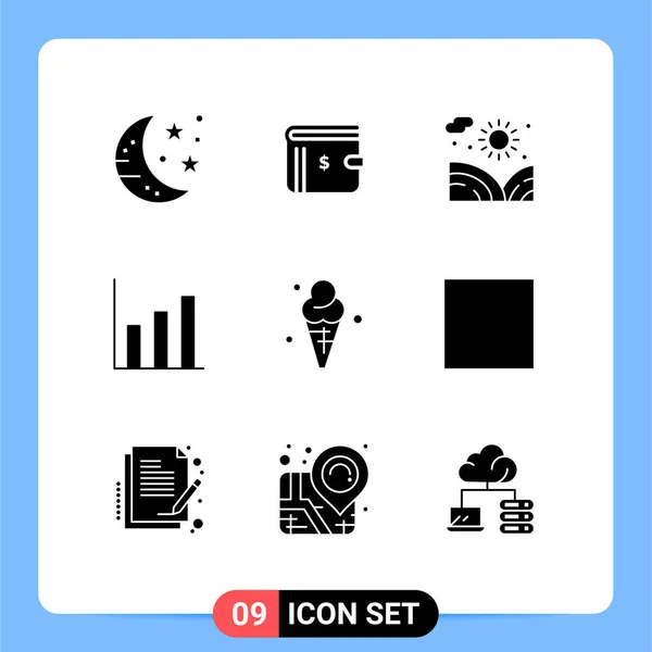 Universal Symbols Cone Pay Graphic Water Editable Vector Design Elements — 스톡 벡터