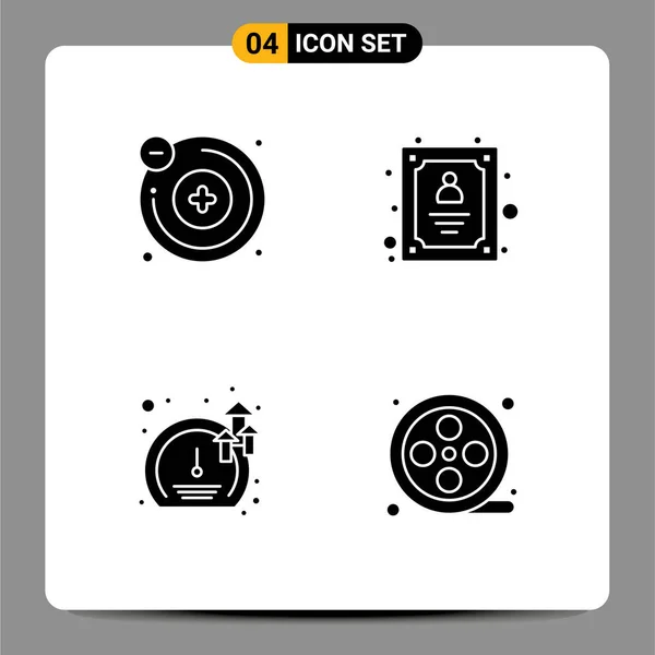 Set Modern Icons Symbols Signs Atoms Speed Account Worker Movie — Stock Vector