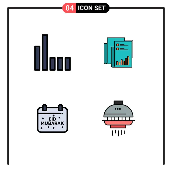 Conjunto Colores Peso Plana Para Conexión Papel Informe Negocio Eid — Archivo Imágenes Vectoriales