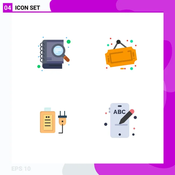 Universal Flat Icon Signs Symbols Case Study Charge Seo Sale — Stock Vector