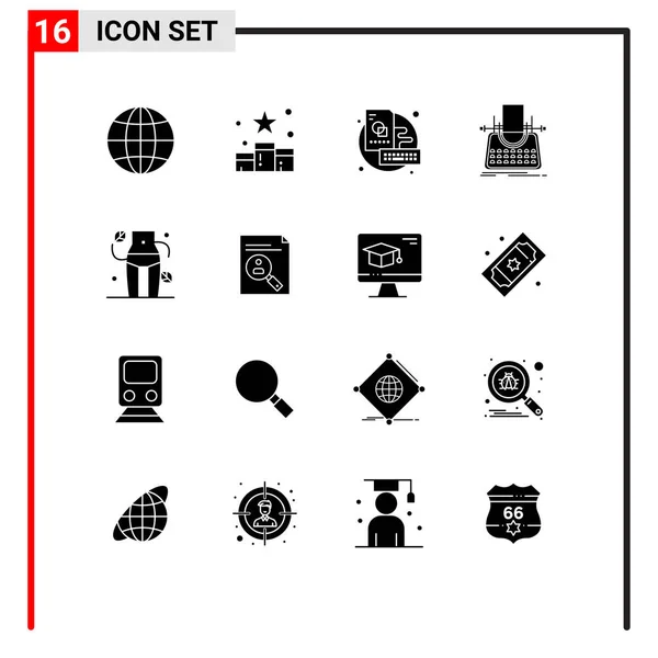 Stock Vector Icon Pack Líneas Signos Símbolos Para Dieta Tipografía — Vector de stock