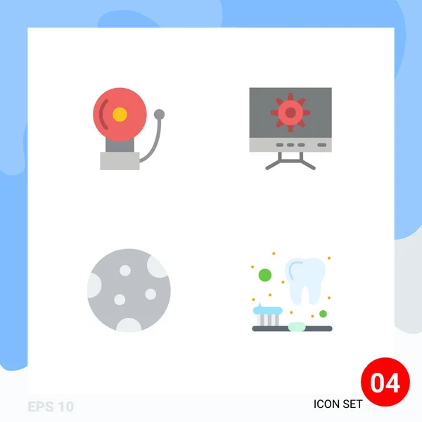 User Interface Pack Basic Flat Icons Alarm Sleep Computer Full — Διανυσματικό Αρχείο