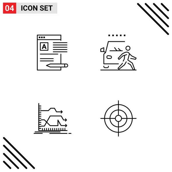 Stock Vector Icon Pack Line Signs Symbols Document Road Web — 스톡 벡터