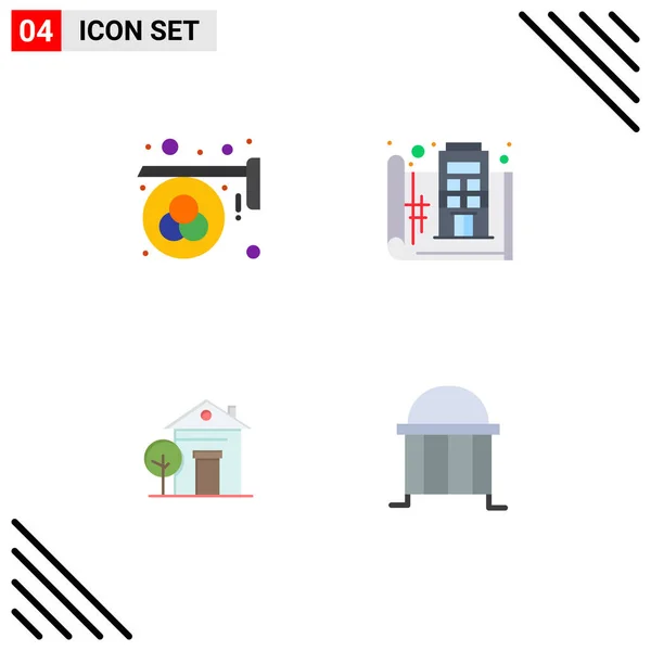 Universal Flat Icons Set Web Mobile Applications Anúncio Impressão Paleta — Vetor de Stock